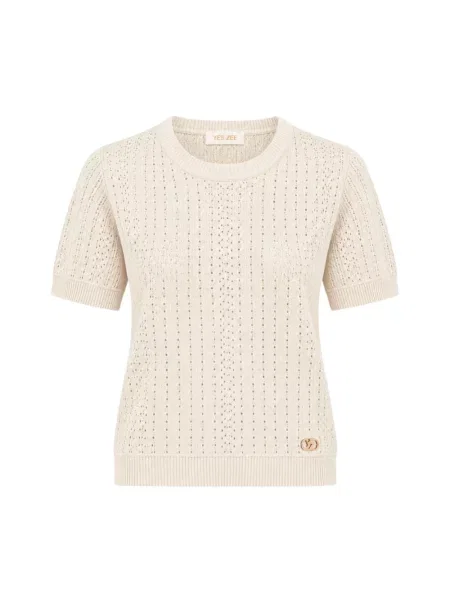 Dzianinowy sweter Yes Zee beżowy