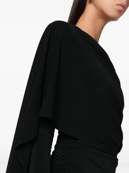 Rochie The Andamane cu volane drapată negru