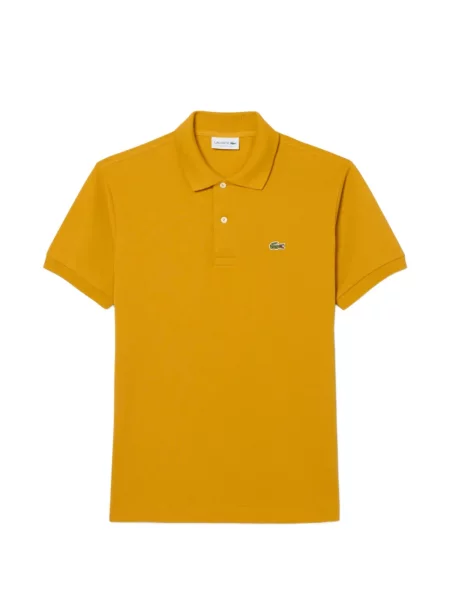 Tricou polo Lacoste clasic cu autograf galben