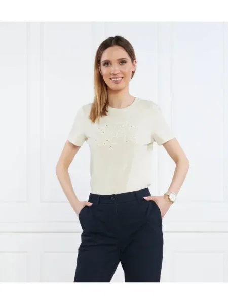 LAUREN RALPH LAUREN KATLIN-SHORT SLEEVE-TRICOU bej