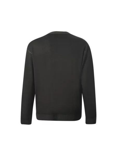 Kardigan Emporio Armani wełniany z dekoltem w serek brązowy