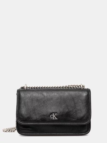 Calvin Klein Jeans Chain Mini Ew Flap Bag Black Universal czarne