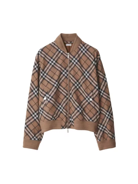 Kurtka bomber Burberry wełniany beżowy