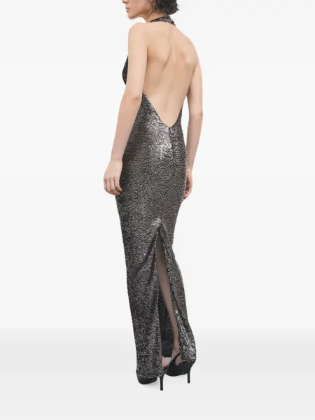 Rochie maxi Patrizia Pepe cu paiete cu gât halter