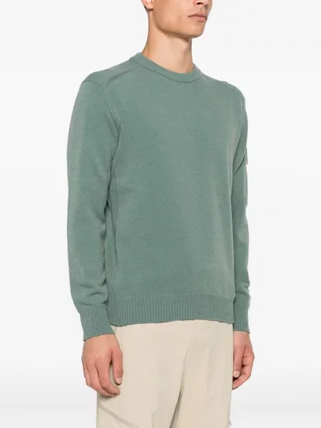 Pulover C.p. Company cu decolteu rotund verde