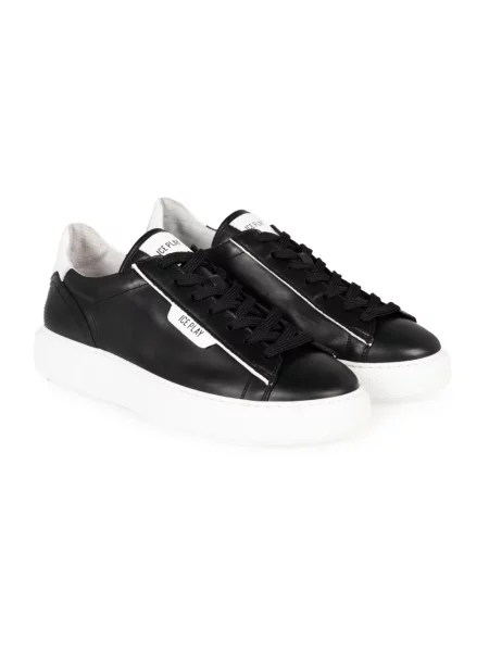 Sneakersy Ice Play sznurowane skórzane czarne