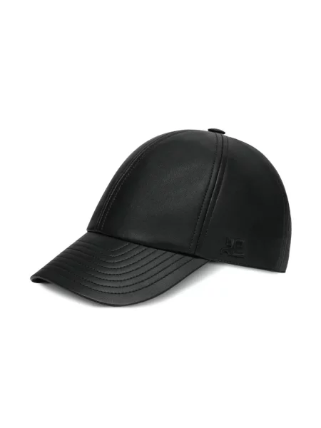 Șapcă Courreges din piele negru