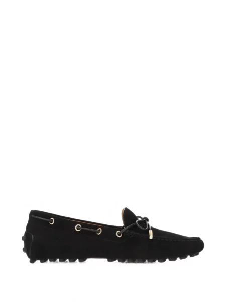 Pantofi loafer Tod's cu funde din piele de căprioară negru