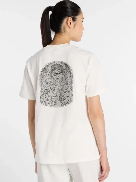 Кружевная спортивная футболка New Balance белая