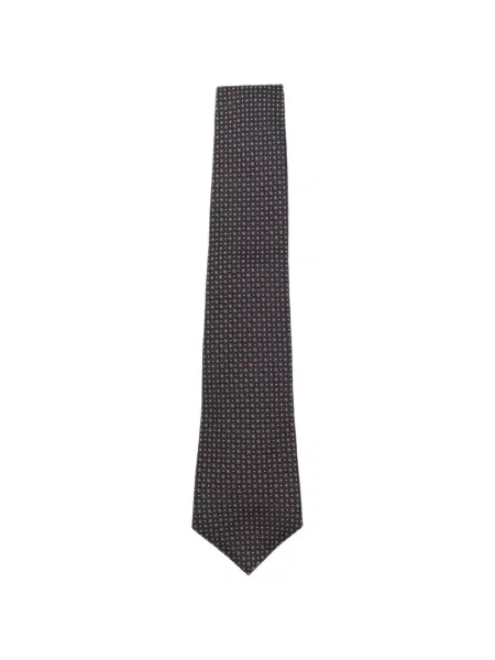 Cravată Kiton cu imprimeu geometric albastru