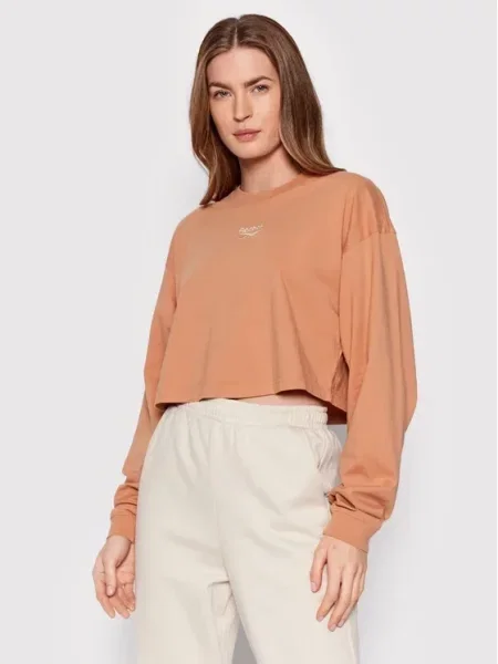 Geacă Reebok Sport cu mâneci lungi lungă portocaliu