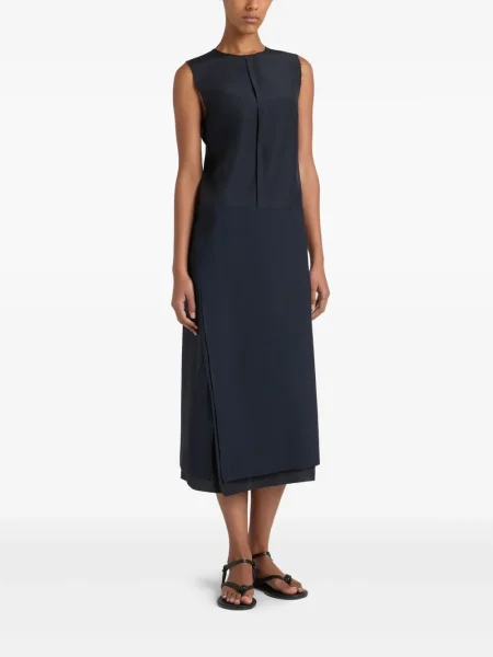 Rochie Ports 1961 de lână cu crăpătură de costum albastru