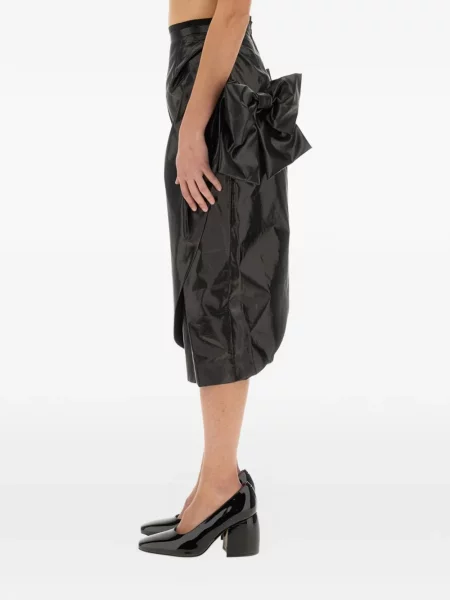 Fustă midi Maison Margiela cu funde negru