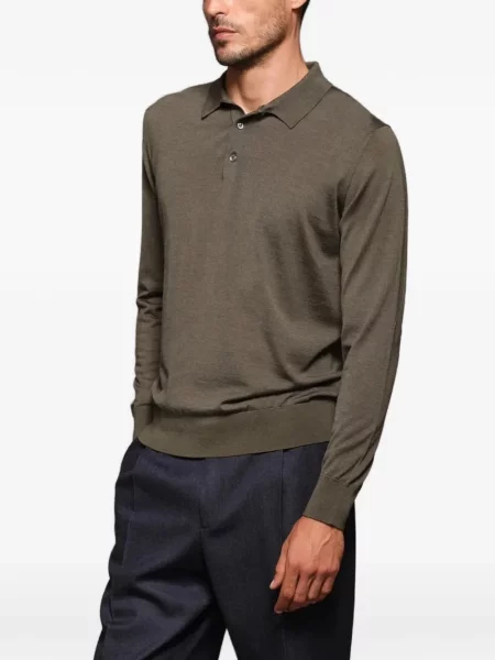 Lung tricou polo Caruso verde