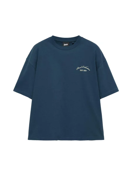 Pull&Bear Tričko tmavě modrá bílá