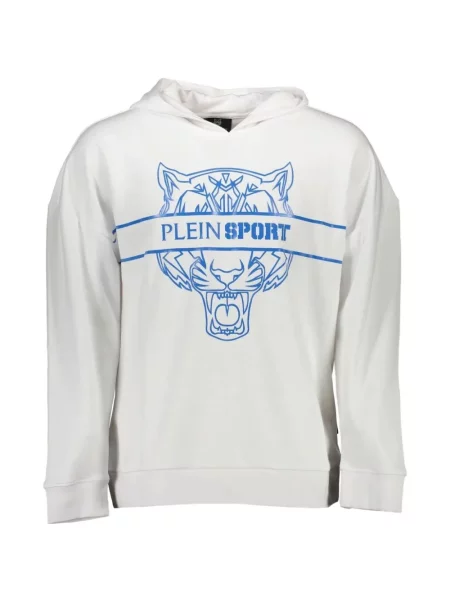 Hanorac cu glugă Plein Sport cu imagine cu dungi de tigru alb