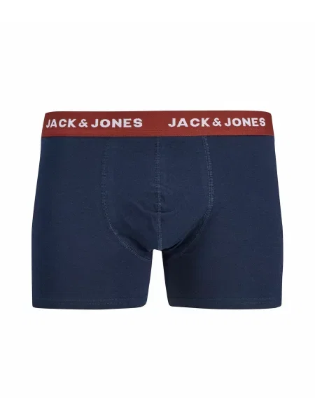 JACK & JONES Boxerky námornícka modrá / svetlosivá / sivá melírovaná čierna
