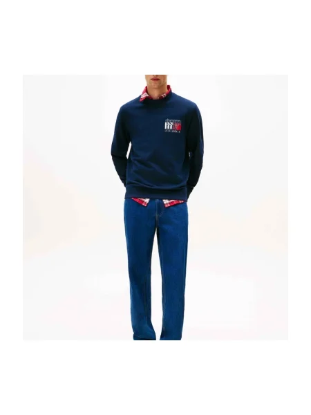 Tommy Jeans hanorac de bleumarin cu imprimeu albastru