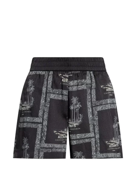 Pantaloni scurți Allsaints cu imagine negru
