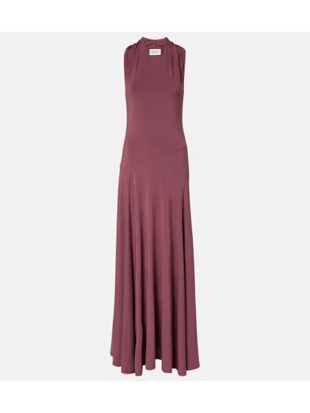 Rochie maxi Tove de costum bordo