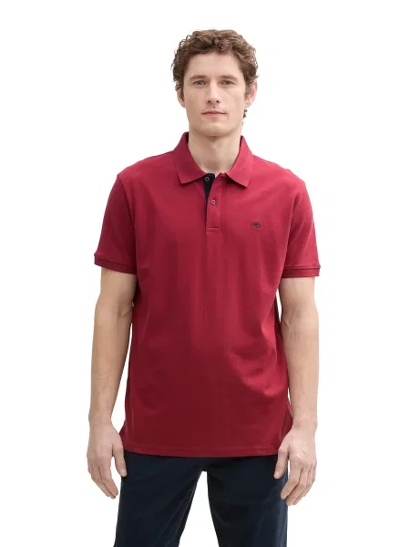 TOM TAILOR Tricou închis / roşu închis albastru