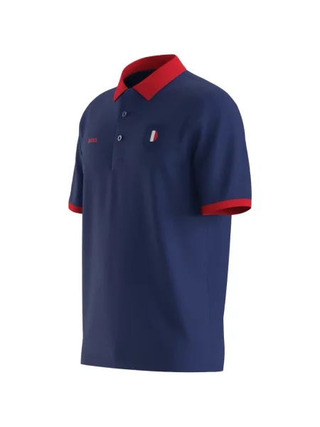 Tricou polo Boss albastru