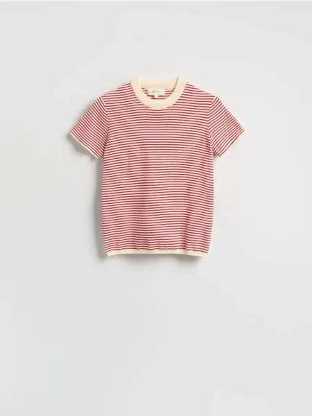 Reserved Tricou din în dungi roșu