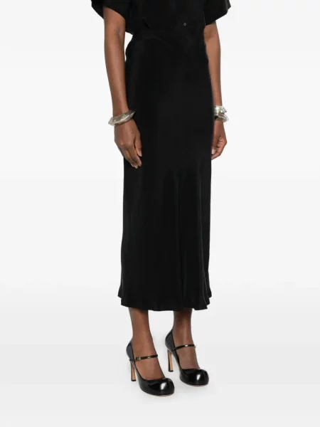 Fustă midi Maison Margiela până la genunchi negru
