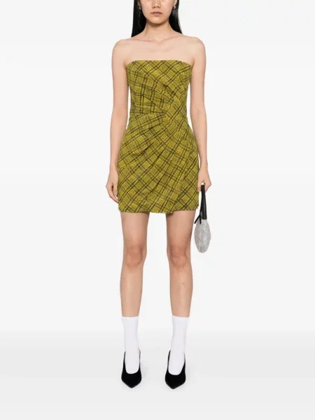 Rochie Alessandra Rich în carouri de costum galben