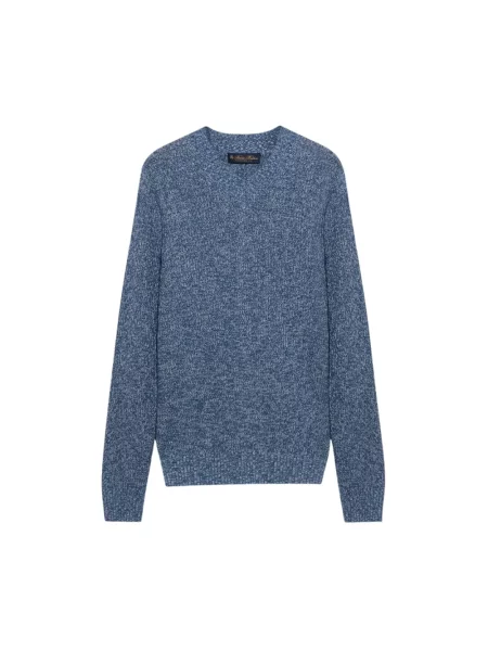 Lniany sweter Brooks Brothers niebieski