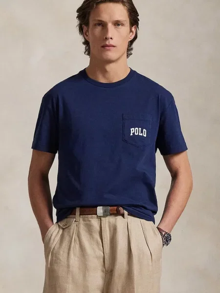 Футболка Polo Ralph Lauren Short Sleeve однотонна синій