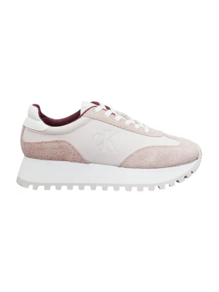 Sneakersy Calvin Klein Jeans sznurowane zamszowe białe
