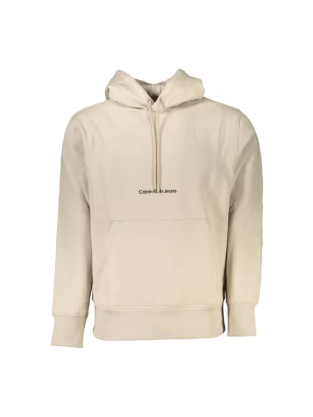 Bluza z kapturem Calvin Klein z kapturem polarowa beżowa