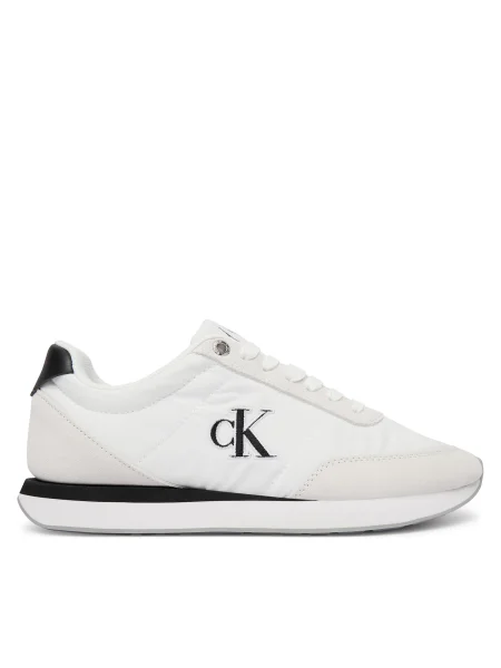 Pantofi Calvin Klein Jeans cu șireturi retro din dantelă alb