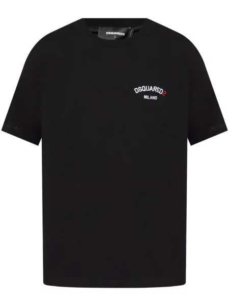 Tricou Dsquared2 cu broderie negru