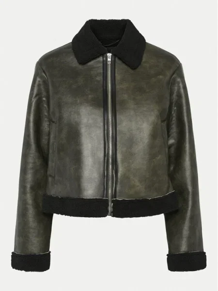 Pieces Geacă din imitație de piele Pippi maro