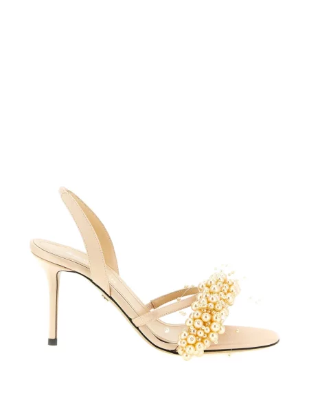 Sandale Mach & Mach cu perle din satin