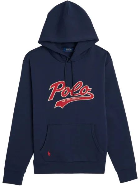 Haftowane сhinosy Polo Ralph Lauren z twillu do biegania niebieskie