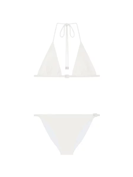 Stroj kąpielowy dwuczęściowy Courreges na sprzączkę biały