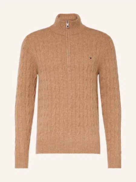 Tommy Hilfiger Sweter Typu Troyer braun