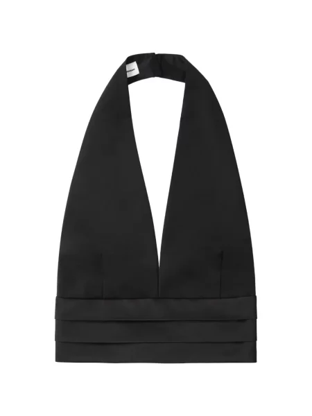 Top The Andamane cu gât halter negru