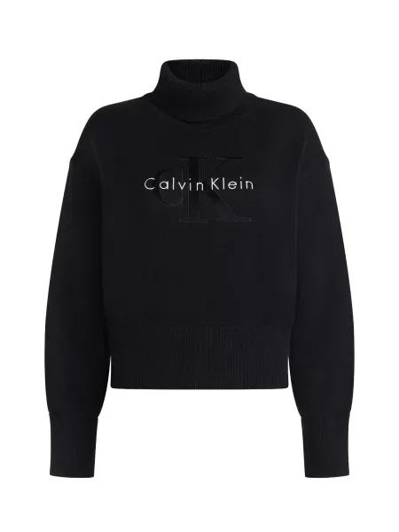 Calvin Klein Jeans Pulover negru alb