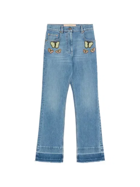 Blugi Valentino Garavani cu broderie albastru