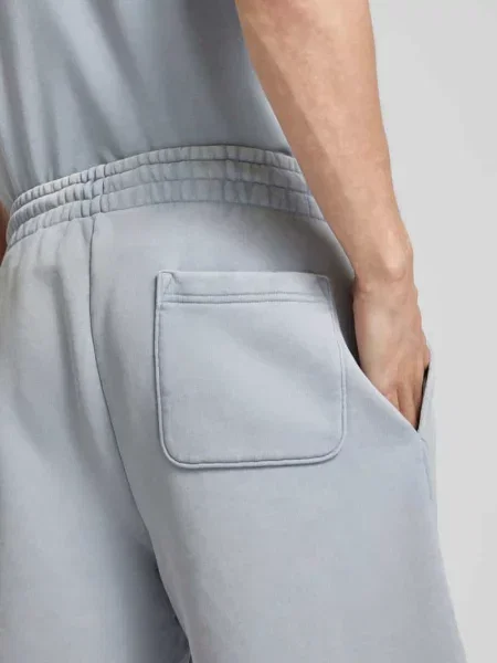 Szorty z dzianiny dresowej o kroju regular fit z nadrukiem z logo model ‘Dupaly’ Hugo niebieskie