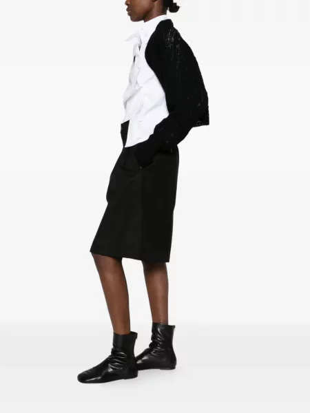 Плетена подрязан жилетка Yohji Yamamoto черно