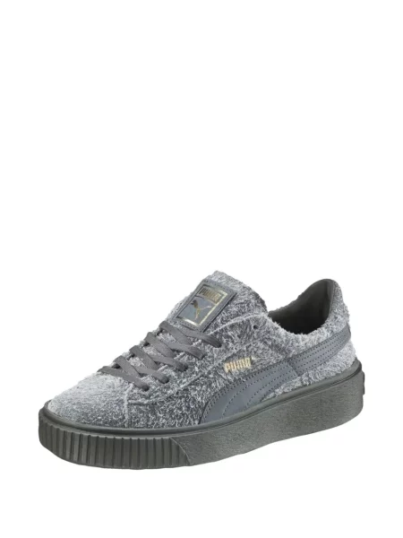 Sneakerși Puma Platform din piele de căprioară cu platformă gri