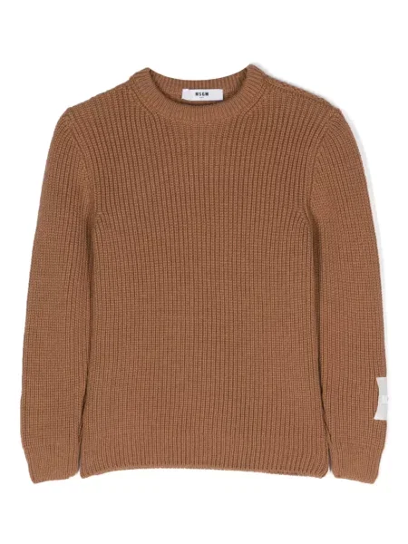 Sweter dziecięcy Msgm brązowy