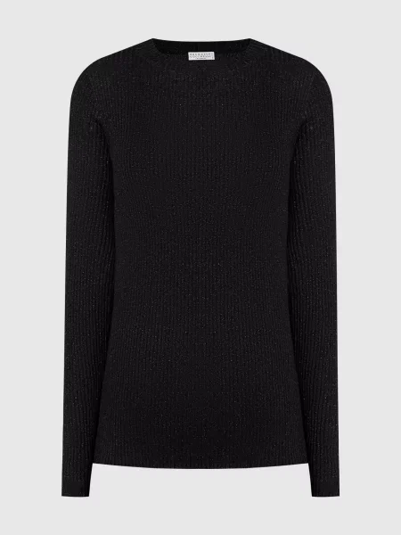 Свитер Brunello Cucinelli в рубчик черный