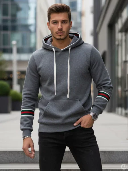 Bluza z kapturem Dstreet szara