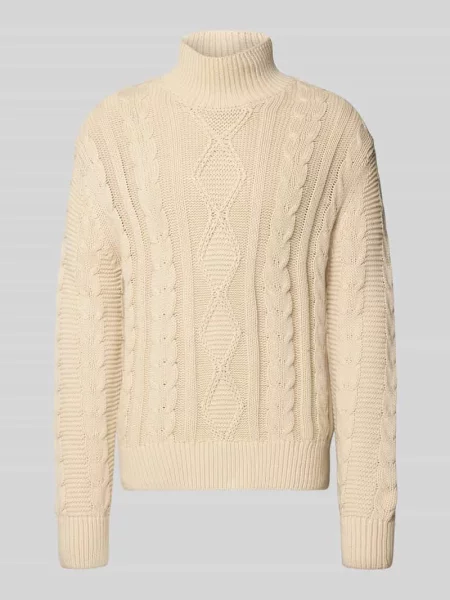 Golf o kroju regular fit z czystej bawełny model ‘UFFE’ Selected Homme biały